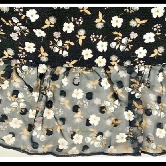 Gianni Bini Halter Floral 🆕 Mesh Ruffle Dress - Picture 3 of 4